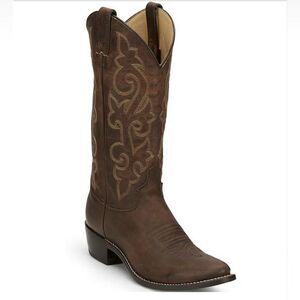 Justin Brown Buck Bay Apache Western Cowboy Boots Size 8.5EE